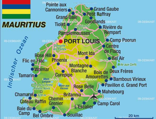 mauritius map